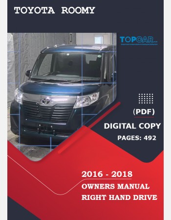 toyota roomy 2016 2017 2018 owners manual in english